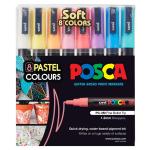 Uni PC3MSC8C Uni Posca Marker 0.9-1.3mm 8 Piece Pastel Colours PC-3M