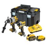 Dewalt 18V XR 5.0/6.0Ah 2 Piece Premium Combo Kit - include: Hammer Drill Driver, Impact Driver, 18V 5Ah XR Battery, 18-54V 6.0aH XR Battery & 18-54V Battery Fast Charger