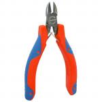 Goldtool Precision Plier 110mm Polished CRV Diagonal Cutter - 11mm Cutter - Double Leaf Springs Rubber Easy Grip Handles for Greater Comfort - Red/Blue Colour Handles