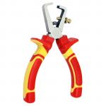 Goldtool Wire Stripper Pliers 150mm Insulated - Large Shoulders to Protect Against Live Contacts Rubber Easy Grip Handles for Greater Comfort - Red/Yellow Colour Handles