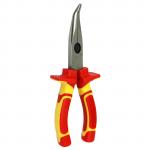 Goldtool Curved Nose Pliers 175mm Insulated - Large Shoulders to Protect Against Live Contacts Rubber Easy Grip Handles for Greater Comfort - Red/Yellow Colour Handles