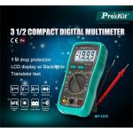 ProsKit MT-1210 3 1/2 Compact Digital Multimeter Lcd Back Light Data Hold Transistor HFE Test