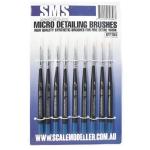SMS BSET04 SCALE MODELLERS SUPPLY SYNTHETIC MICRO DETAILING BRUSH SET 9PC