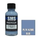 SMS PL74 AIR BRUSH PAINT 30ML PREMIUM AZURE BLUE  ACRYLIC LACQUER SCALE MODELLERS SUPPLY
