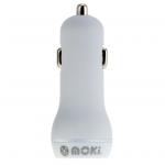 Moki Car Charger - Dual USB - White