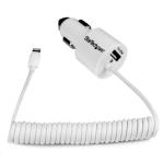 StarTech USBLT2PCARW Dual Port Car Charger - Lightning & USB - White