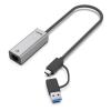Unitek Y-3465A USB to Gig Ethernet Adapter with 2-in-1 Connectors (USB-C & USB-A) Supports up to 5Gbps, Supports IEEE 802.3, Aluminium Alloy Housing, 30cm Cable, Space Grey Colour. Unitek Y-3465A USB to Gig Ethernet Adapter with 2-in-1 Connectors (USB-C & USB-A) Supports up to 5Gbps, Supports IEEE 802.3, Aluminium Alloy Housing, 30cm Cable, Space Grey Colour.
