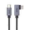 Unitek C14123BK-2M USB 3.0 USB-C Cable - 2m - Space Grey Right Angled 90 Degree - Up to 100W PD Fast Charging - Up to 480Mbps - Aluminium Alloy Unitek C14123BK-2M USB 3.0 USB-C Cable - 2m - Space Grey Right Angled 90 Degree - Up to 100W PD Fast Charging - Up to 480Mbps - Aluminium Alloy