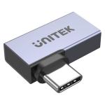 Unitek A1040GY  USB-C 90 Degree Adapter. Type-C Male to Female. Supports up to 8K60Hz,Supports40Gbps, Supports 240W, Aluminium Alloy, Space Grey.