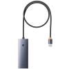 Baseus UltraJoy Series Lite 4-Port Hub 50cm (USB A to USB 3.0*4 + Type-C 5V) Baseus UltraJoy Series Lite 4-Port Hub 50cm (USB A to USB 3.0*4 + Type-C 5V)