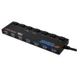 mbeat USB-M43HUB powered 4-port USB3.0 &3-port USB2.0 HUB Manager with individual power switch