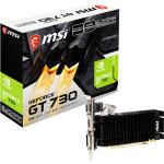 MSI GeForce GT 730 Silent Graphics Card 2GB, GPU Upto 902MHz, Single Slot, 1XHDMI,1X DVI, 1XVGA, 146mm Length, Max 3 Display Out, 300W Or Higher PSU Recommended