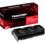 Powercolor AMD Radeon RX 7900 XT 20GB GDDR6 Graphics Card Triple Fan - Max 4 Displays - Up to 2400MHz - 2x DisplayPort - 1x HDMI - 1x USB-C - 2.5 Slot - 276mm Length - PCIe 4.0 - 2x 8 Pin Power - 750W or Higher PSU Recommended