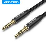Vention BAWBH  Cotton Braided 3.5mm Male to Male Audio Cable 2M Black Aluminum Alloy Type