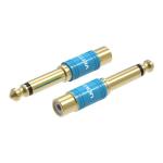 Vention VDD-C03  6.35mm Male to RCA Female Audio Adapter Blue Aluminum Alloy Type