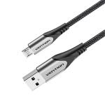 Vention COAHH 3A USB-A to Micro-B Cable - 2m - Gray USB 2.0 - Cotton Braided - Aluminum Alloy