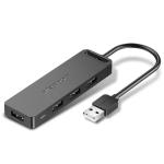 Vention 5-in-1 USB 2.0 Hub with Power Supply - Black 4 Port USB 2.0 - 0.15m