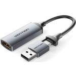 Vention ACWHA  HDMI-A to USB-C/USB-A Video Capture Card 0.1M Gray