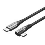 Vention 3A USB-C Cable - 2m - Gray USB 2.0 - Right Angle - Aluminum Alloy