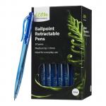 Icon Ballpoint Retractable Pens - Medium - Blue - 50 Pack