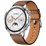 Huawei Watch GT 4 46mm Smart Watch - Brown with Stainless Steel Case and Brown Leather Strap 1.43" AMOLED Display - Up to 2 weeks Battery Life - Built in GPS - 5 ATM Water Resistant - Heart Rate / Sleep / Stress Monitoring - Bluetooth Calls