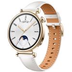Huawei Watch GT 4 41mm Smart Watch - White with Stainless Steel Case and White Leather Strap 1.32" AMOLED Display - Up to 1 week Battery Life - Built in GPS - 5 ATM Water Resistant - Heart Rate / Sleep / Stress Monitoring - Bluetooth Calls