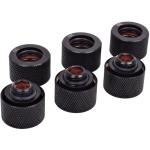 Alphacool HT 16mm HardTube Fitting G1/4 - Knurled - - Deep Black - 6 Pack